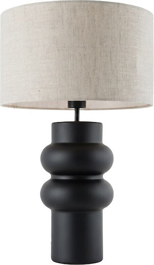 VK Lighting Πλαστικό Πορτατίφ για Ντουί E27 με Λευκό Καπέλο και Μαύρη Βάση