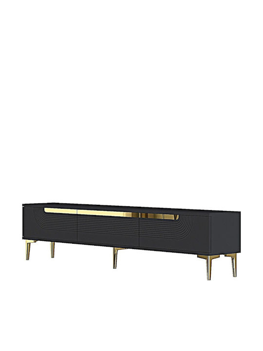TV Stand Made of Wood and Glass Gold M180xD30xH41cm