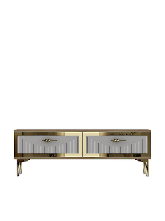 Έπιπλο Τηλεόρασης Ασημί Μ120xΠ30xΥ41cm