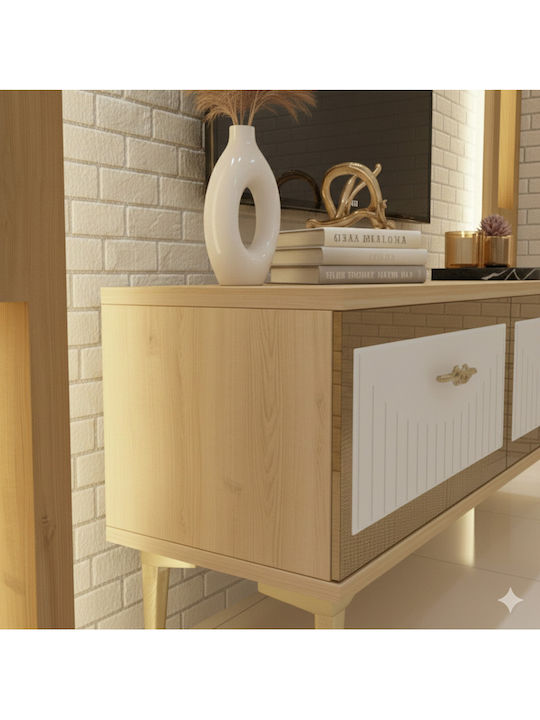 Έπιπλο Τηλεόρασης Ασημί Μ120xΠ30xΥ41cm