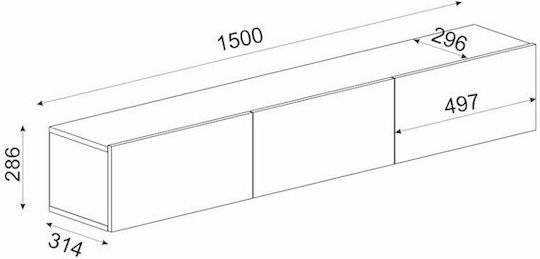 TV-Ständer Beige M150xP31xH28cm