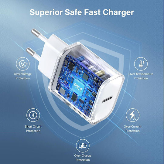 Alista Home Încărcător Fără Cablu cu Port USB-C 20W Power Delivery Alb (161965)