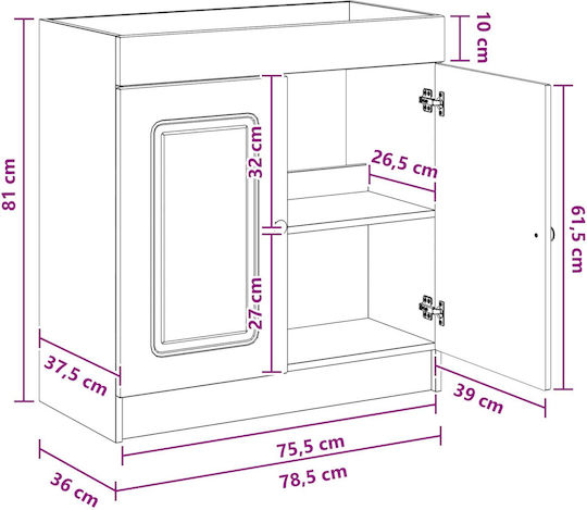 Dulap Chiuvetă Sonoma Stejar 78.5x37.5x81 cm