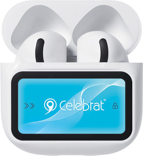 Celebrat W76 Ohrstöpsel Bluetooth Kopfhörer mit Ladekoffer Weiße