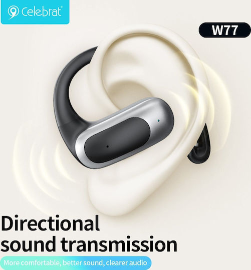 Celebrat W77 Offenes Ohr Bluetooth Kopfhörer mit Ladekoffer Schwarze