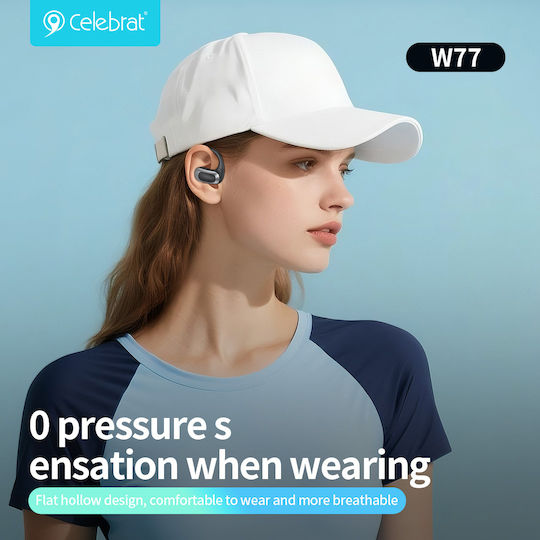 Celebrat W77 Offenes Ohr Bluetooth Kopfhörer mit Ladekoffer Schwarze