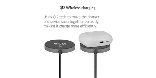Club3D Wireless Charger Qi Pad 25W Power Delivery Black