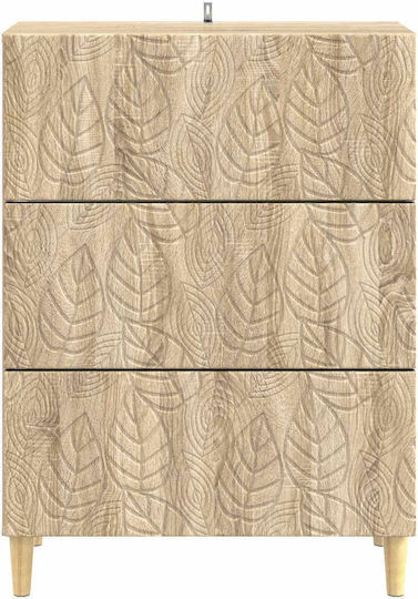 Bedroom Chest of Drawers Wooden Sonoma Oak 66x34.5x90cm