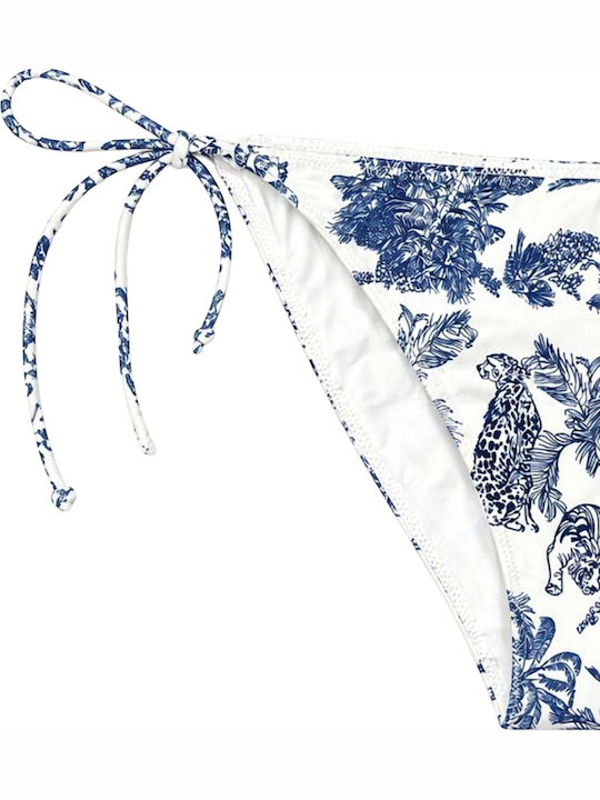 Slip Bikini Cu Dantelă Albastru Deschis