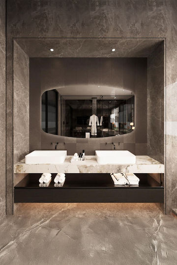 SteweHome Asymmetric Mirror & LED Lighting SteweHome Asymmetric Mirror & LED Lighting