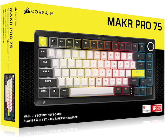 Corsair Makr Pro 75 Безжична Hall Effect Гейминг Клавиатура 75% с RGB осветление (Международен английски език)