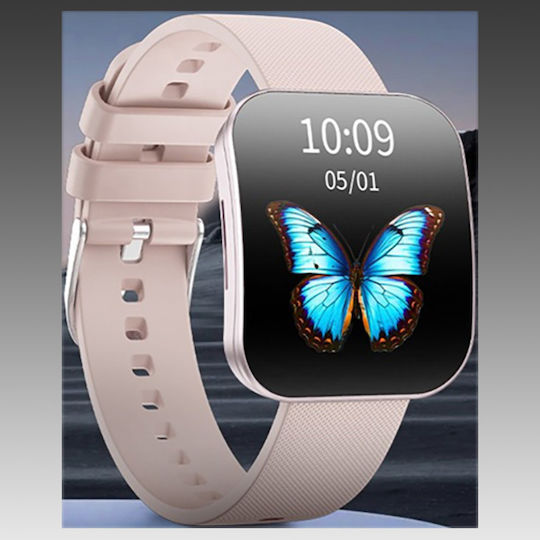 U17 Aluminium 40mm Smartwatch με Παλμογράφο (Ροζ Χρυσό)