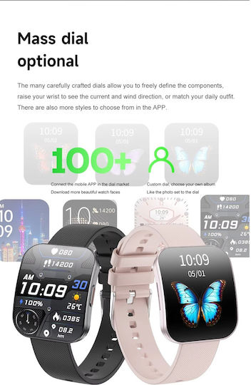 U17 Aluminium 40mm Smartwatch με Παλμογράφο (Ροζ Χρυσό)