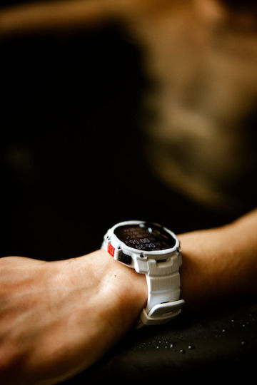 Polar Street X 45mm Αδιάβροχο Smartwatch με Παλμογράφο (Snow White)