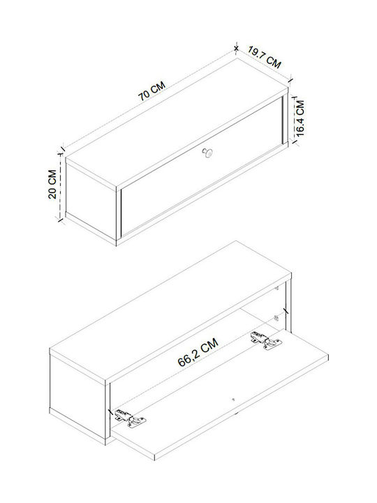 Wooden Console Wall Console M70xP20xH20cm