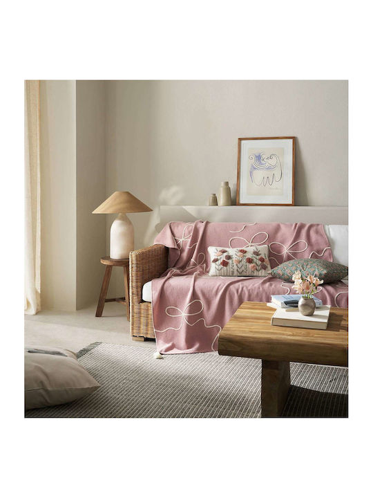 Gofis Home Elowen Ριχτάρι Πολυθρόνας Ζακάρ 140x180εκ. Magnolia Rose