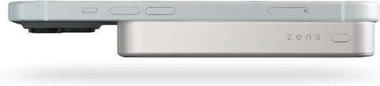 Zens Baterie Externă MagSafe Qi2 10000mAh 15W Cu Port USB-C Power Delivery Albă