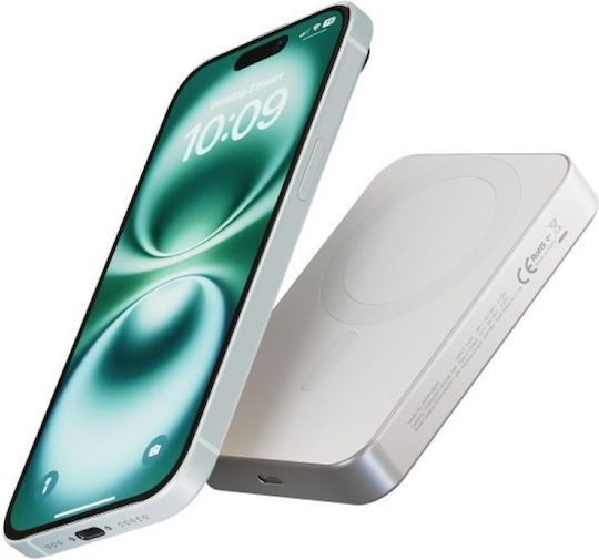 Zens Baterie Externă MagSafe Qi2 10000mAh 15W Cu Port USB-C Power Delivery Albă