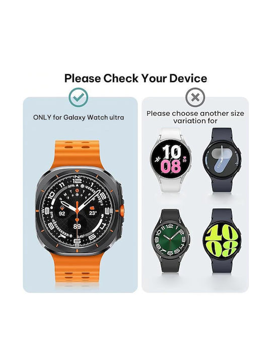 Samsung Galaxy Watch Ultra Ultra 2025 Xdfind Scale Frame Pc Hollow Watch Cover Transparent + White Xdfind