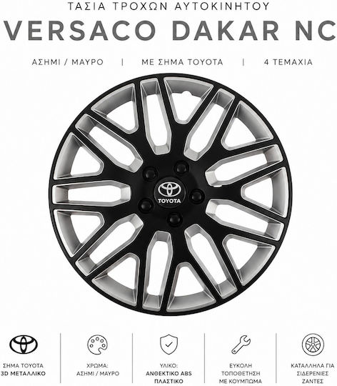 Versaco Set Capace De Roți Auto Dakar Compatibilitate Toyota 4 Bucăți 14 Negru