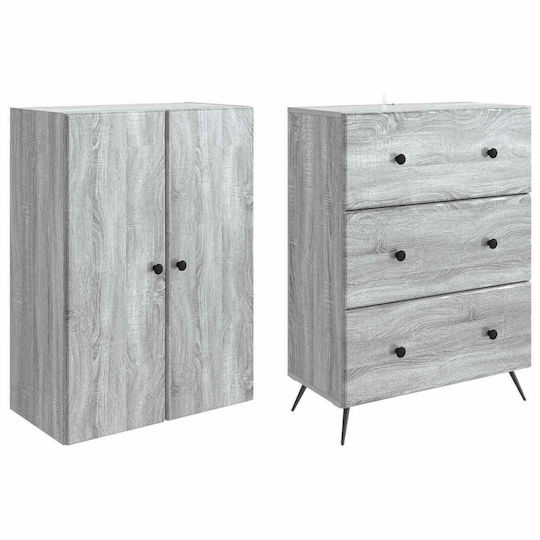 vidaXL Bathroom Column Cabinet Wall Hung M66xD34.5xH90cm Sonoma