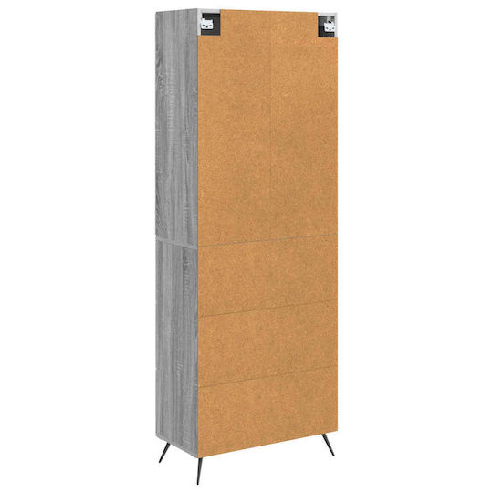 vidaXL Bathroom Column Cabinet Wall Hung M66xD34.5xH90cm Sonoma