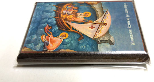 St Nicholas Saves At Sea In Danger Icon Frame Category Paper Krn No 00 Size 6.5cm X 9.5cm Icon Wood Mdf S&k Byzantine Icons