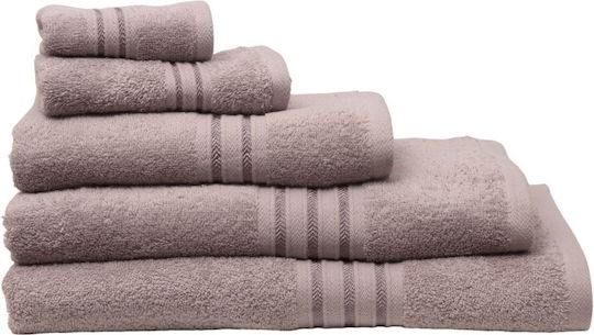 Viopros Set of Bath Towels 3 pcs Gray Weight 480gr/m²