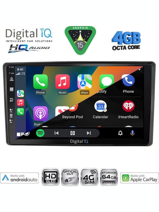 Digital IQ Car Audio System for Toyota Highlander 2014-2019 Bluetooth USB WiFi GPS Apple CarPlay Android Auto with 10" Touch Screen