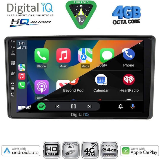 Digital IQ Car Audio System for Toyota Highlander 2014-2019 Bluetooth USB WiFi GPS Apple CarPlay Android Auto with 10" Touch Screen