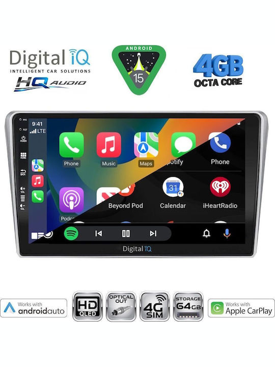 Digital IQ Car Audio System for Toyota Avensis 2003-2009 Bluetooth USB WiFi GPS Apple CarPlay Android Auto with 9" Touch Screen