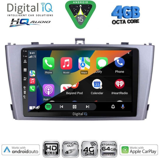 Digital IQ Car Audio System for Toyota Avensis 2009-2015 Bluetooth USB WiFi GPS Apple CarPlay Android Auto with 9" Touch Screen