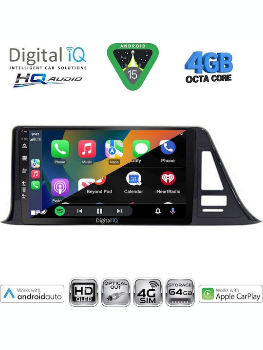 Digital IQ Car Audio System for Toyota C-HR 2017-2023 Bluetooth USB WiFi GPS Apple CarPlay Android Auto with 9" Touch Screen