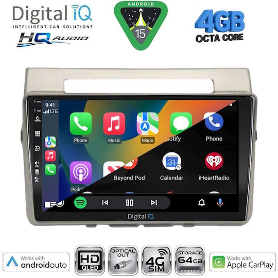 Digital IQ Автомобилна Аудио Система за Toyota Corolla Verso 2004-2009 (Bluetooth/USB/Wi-Fi/GPS/Apple CarPlay/Android Auto) с Touch Screen 9"
