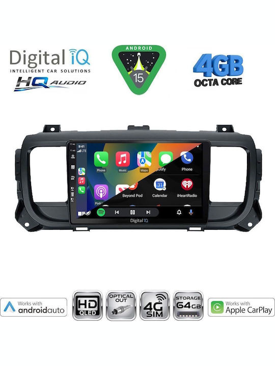 Digital IQ Car Audio System for Toyota Proace 2016 with Touch Screen 9" Digital IQ BXK 19729 CPAA Bluetooth USB Wi-Fi GPS Apple CarPlay Android Auto