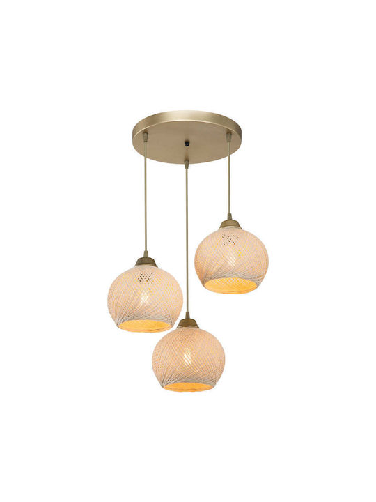 Pakketo PWL-1121 Pendant Light Beige Boho with Socket E27 40x40x75cm