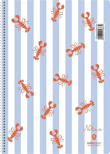 Salko Paper Spiral Ruled Notebook B5 120 Paper Sheets 4 Subjects
