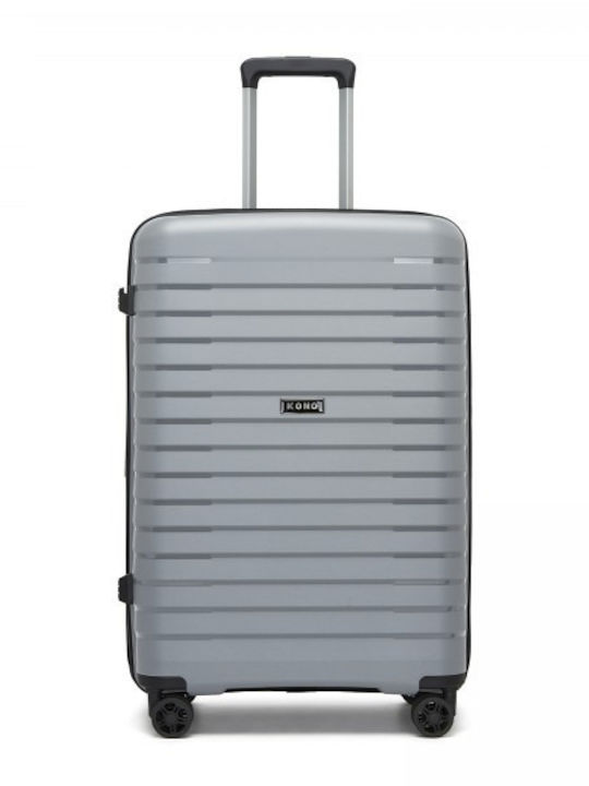 Miss Lulu Large Hard Travel Suitcase Grey Height 75cm