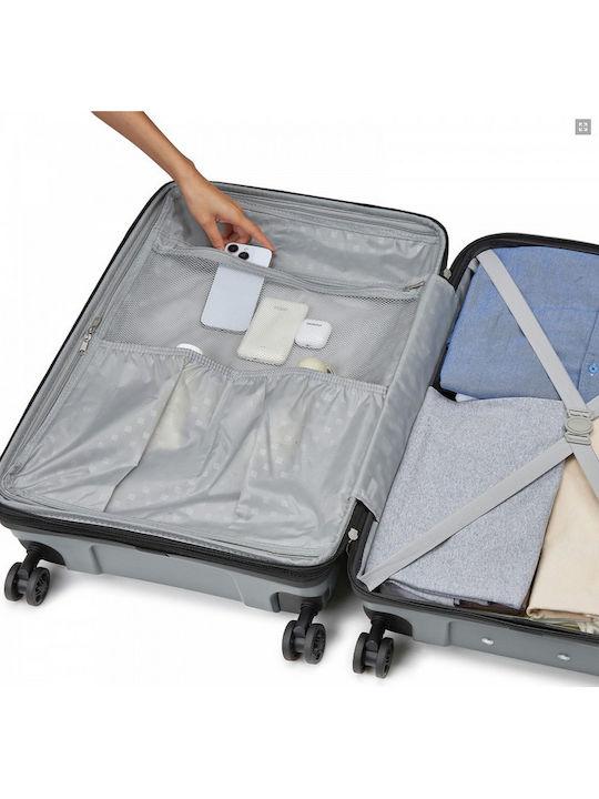Miss Lulu Large Hard Travel Suitcase Grey Height 75cm