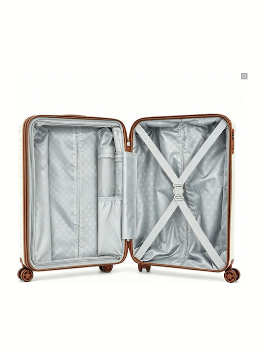 Miss Lulu Cabin Hard Travel Suitcase Pink and Brown Height 55cm