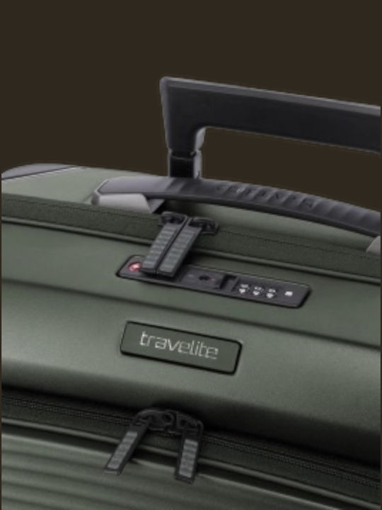 Travelite Βαλίτσα Ταξιδίου Καμπίνας Σκληρή Χακί Ύψους 55εκ.