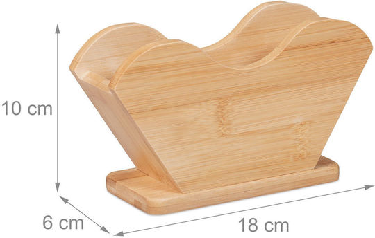 Relaxdays Coffee Filter Dispenser Bamboo 10x18x6 Cm Natural Capacity 140 Filters