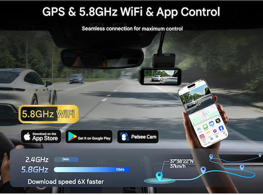 Pelsee P1 Pro Set Cameră DVR Auto 4K cu Ecran 3.39" Wi-Fi GPS și Cameră Marșarier