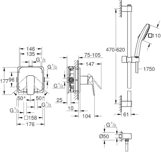 Grohe για Ντουζιέρα Ασημί 4067393050247