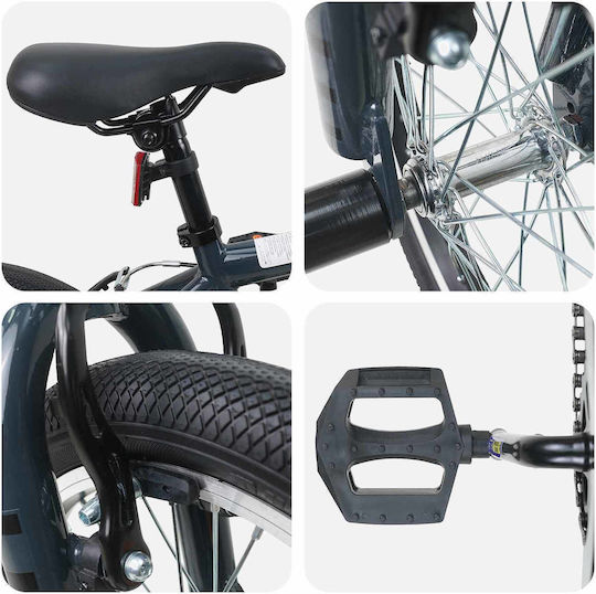 vidaXL Bicicletă Copii BMX Gri 16"