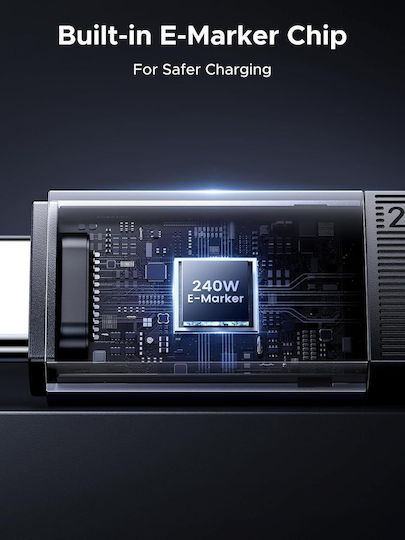 Ugreen Cablu video USB 3.1 USB-C tată - USB-C 100W PD Negru 1m 35767