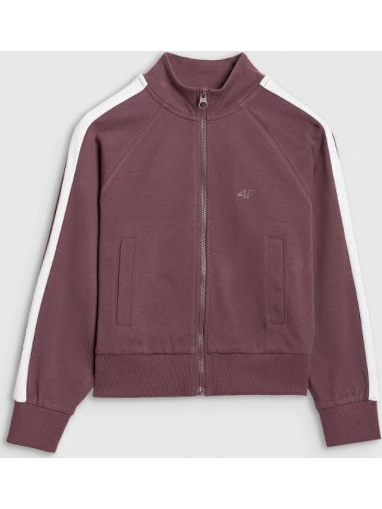 Kids Sweatshirt Cardigan Cotton Burgundy