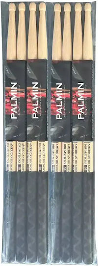 Palmin Palmin-dstick-pa4 Palmin Drumstick Premium Ah-5a Four Pairs 110gr American Hickory