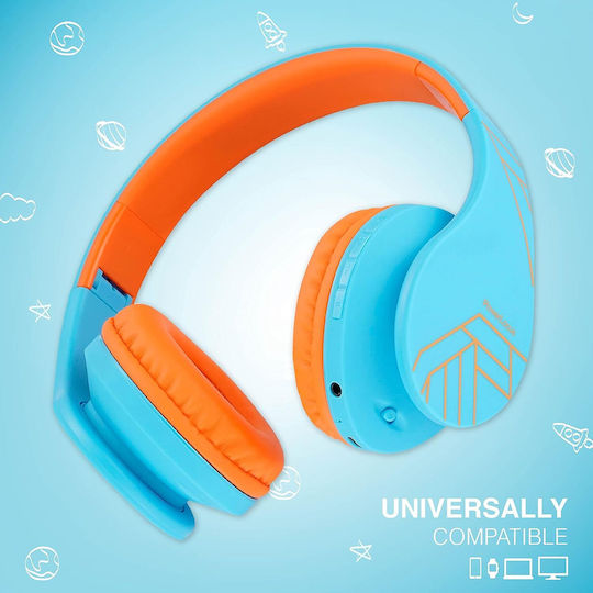 PowerLocus P2 Kids Ασύρματα / Ενσύρματα Παιδικά Over Ear Ακουστικά με Ραδιόφωνο με 20 ώρες Λειτουργίας Γαλάζια