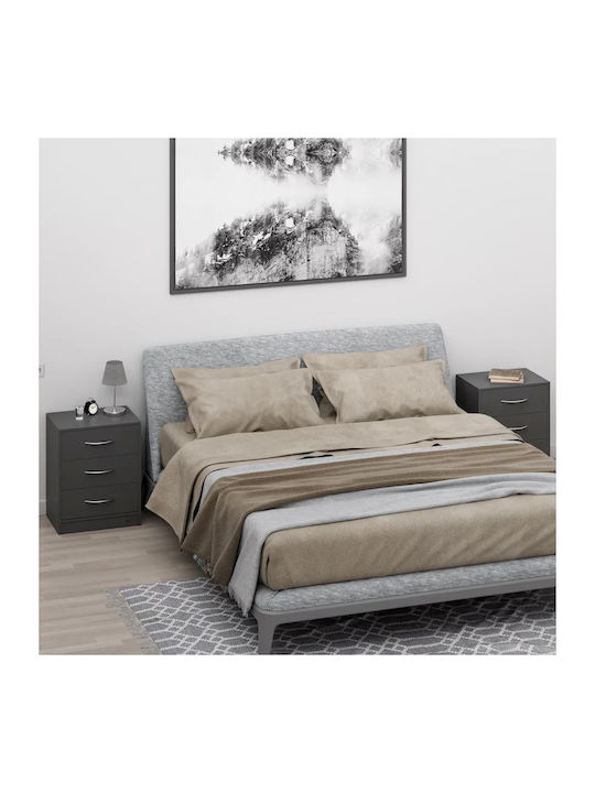 Nachttisch Holz Grau 54x28x54cm